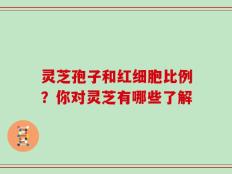 灵芝孢子和红细胞比例？你对灵芝有哪些了解