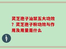 灵芝孢子汕禁五大功效？灵芝孢子粉功效与作用及用量是什么
