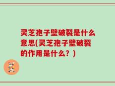 灵芝孢子壁破裂是什么意思(灵芝孢子壁破裂的作用是什么？)