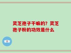 灵芝孢子干嘛的？灵芝孢子粉的功效是什么