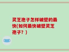 灵芝孢子怎样破壁的最快(如何最快破壁灵芝孢子？)