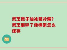 灵芝孢子油冰箱冷藏？灵芝磨碎了像棉絮怎么保存