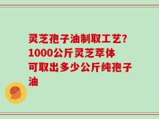 灵芝孢子油制取工艺？1000公斤灵芝萃体可取出多少公斤纯孢子油