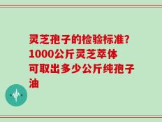 灵芝孢子的检验标准？1000公斤灵芝萃体可取出多少公斤纯孢子油