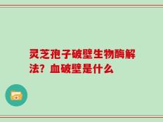 灵芝孢子破壁生物酶解法？血破壁是什么