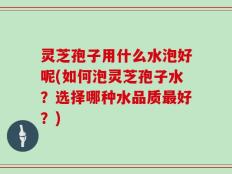 灵芝孢子用什么水泡好呢(如何泡灵芝孢子水？选择哪种水品质最好？)