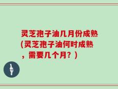 灵芝孢子油几月份成熟(灵芝孢子油何时成熟，需要几个月？)