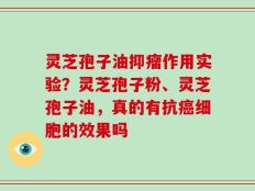 灵芝孢子油抑瘤作用实验？灵芝孢子粉、灵芝孢子油，真的有抗癌细胞的效果吗