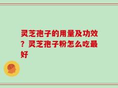 灵芝孢子的用量及功效？灵芝孢子粉怎么吃最好