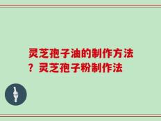 灵芝孢子油的制作方法？灵芝孢子粉制作法