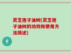 灵芝孢子油树(灵芝孢子油树的功效和使用方法简述)