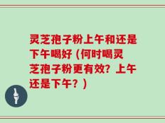 灵芝孢子粉上午和还是下午喝好 (何时喝灵芝孢子粉更有效？上午还是下午？)