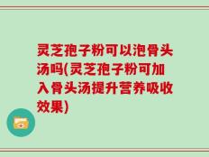 灵芝孢子粉可以泡骨头汤吗(灵芝孢子粉可加入骨头汤提升营养吸收效果)
