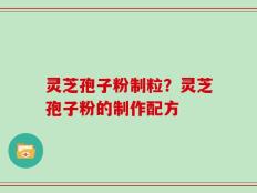 灵芝孢子粉制粒？灵芝孢子粉的制作配方
