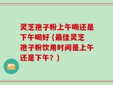 灵芝孢子粉上午喝还是下午喝好 (最佳灵芝孢子粉饮用时间是上午还是下午？)