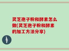 灵芝孢子粉和酵素怎么做(灵芝孢子粉和酵素的加工方法分享)
