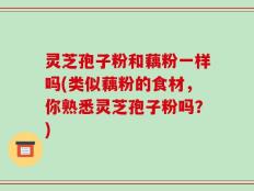 灵芝孢子粉和藕粉一样吗(类似藕粉的食材，你熟悉灵芝孢子粉吗？)