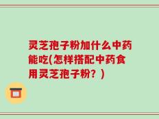 灵芝孢子粉加什么中药能吃(怎样搭配中药食用灵芝孢子粉？)