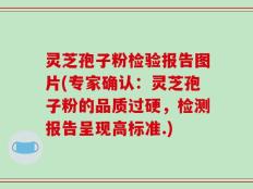 灵芝孢子粉检验报告图片(专家确认：灵芝孢子粉的品质过硬，检测报告呈现高标准.)