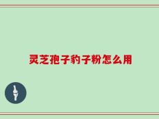 灵芝孢子豹子粉怎么用