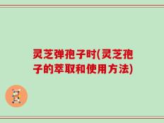 灵芝弹孢子时(灵芝孢子的萃取和使用方法)