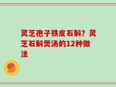 灵芝孢子铁皮石斛？灵芝石斛煲汤的12种做法