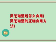 灵芝破壁后怎么食用(灵芝破壁的正确食用方法)