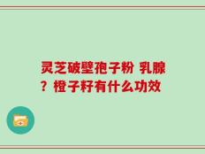 灵芝破壁孢子粉 乳腺？橙子籽有什么功效