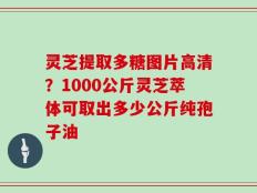 灵芝提取多糖图片高清？1000公斤灵芝萃体可取出多少公斤纯孢子油