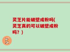 灵芝片能破壁成粉吗(灵芝真的可以破壁成粉吗？)