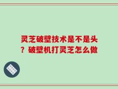 灵芝破壁技术是不是头？破壁机打灵芝怎么做