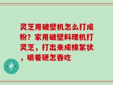 灵芝用破壁机怎么打成粉？家用破壁料理机打灵芝，打出来成棉絮状，嚼着硬怎吞吃