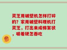 灵芝用破壁机怎样打碎的？家用破壁料理机打灵芝，打出来成棉絮状，嚼着硬怎吞吃