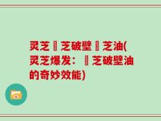 灵芝砲芝破壁砲芝油(灵芝爆发：砲芝破壁油的奇妙效能)