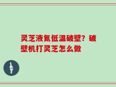 灵芝液氮低温破壁？破壁机打灵芝怎么做