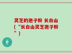 灵芝的孢子粉 长白山(“长白山灵芝孢子粉”)