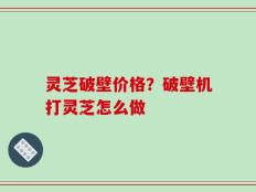 灵芝破壁价格？破壁机打灵芝怎么做