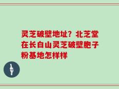 灵芝破壁地址？北芝堂在长白山灵芝破壁胞子粉基地怎样样