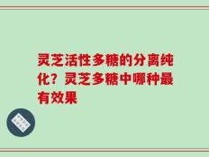灵芝活性多糖的分离纯化？灵芝多糖中哪种最有效果