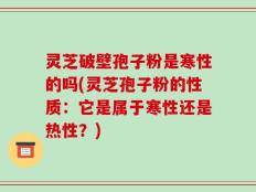 灵芝破壁孢子粉是寒性的吗(灵芝孢子粉的性质：它是属于寒性还是热性？)