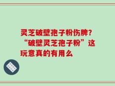 灵芝破壁孢子粉伤脾？“破壁灵芝孢子粉”这玩意真的有用么