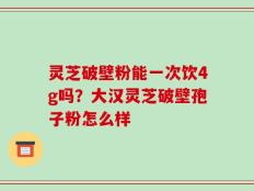 灵芝破壁粉能一次饮4g吗？大汉灵芝破壁孢子粉怎么样