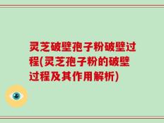 灵芝破壁孢子粉破壁过程(灵芝孢子粉的破壁过程及其作用解析)