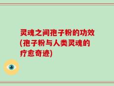 灵魂之间孢子粉的功效(孢子粉与人类灵魂的疗愈奇迹)