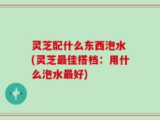 灵芝配什么东西泡水 (灵芝最佳搭档：用什么泡水最好)