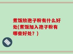 煮饭放孢子粉有什么好处(煮饭加入孢子粉有哪些好处？)