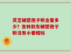 灵芝破壁孢子粉含量多少？吉林敖东破壁孢子粉没有小看帽标