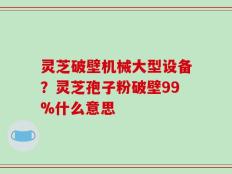 灵芝破壁机械大型设备？灵芝孢子粉破壁99%什么意思