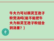 牛大力可以跟灵芝孢子粉煲汤吗(能不能把牛大力和灵芝孢子粉结合到汤里？)