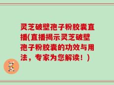 灵芝破壁孢子粉胶囊直播(直播揭示灵芝破壁孢子粉胶囊的功效与用法，专家为您解读！)